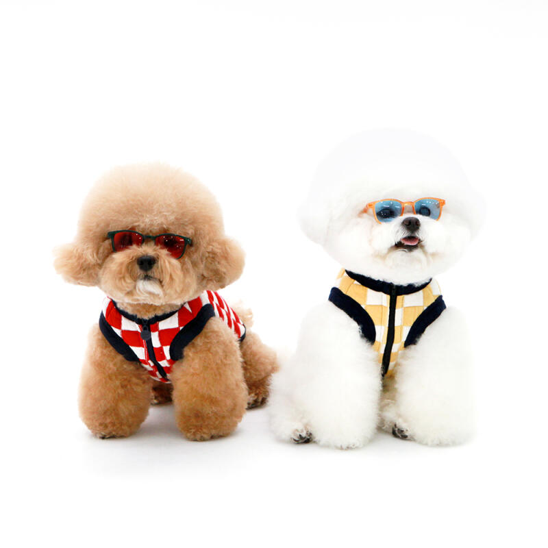 CHECKERBOARD SLEEVELESS ZIPUP-YELLOW XL