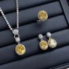 Valuable Lab Jade Diamond Jewelry set 925 Silver Engagement Wedding Rings Earrings Necklace For Women Bridal Party Gift