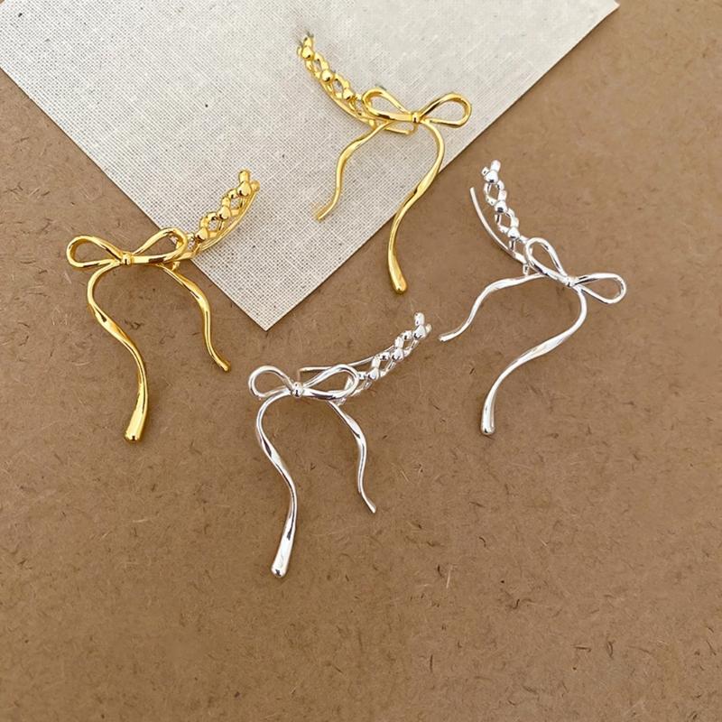 Stylish Copper Bowknot Drop Earrings Fashion Accessory Ideal for Enhancing Outfits at Various Event