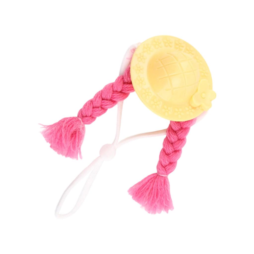 Mini Hat with Long Braids For Cockatiel Parrots Small Pet Party Photo Props Soft Guinea Pigs Hamster Costume Accessories