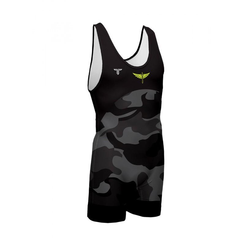 Mens Wrestling Singlet Breathable Workout Suit Weight Lifting Gym Training