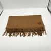Used LOEWE Scarf 100% Cashmere Camel Fringed Made In Italy Beige 100% Cashmere Cashmere