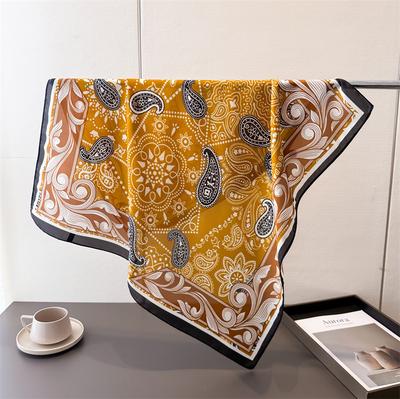 Paisley-Musterdruck Imitationsseidenschal Quadratischer Schal Hochwertiges Tuch Vielseitiger Hals Kleiner quadratischer Schal Kopftuch Schal