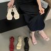 2025 spring and autumn new fashion Korean version casual low heel square head word with cool slippers with skirt beach sea