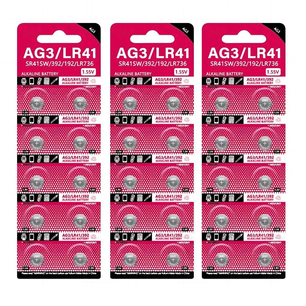 AG3 1.55V Button Battery Cell Coin Lithium Batteries SR41 192 L736 384 SR41SW CX41 LR41 392 Long for Electronics Devices