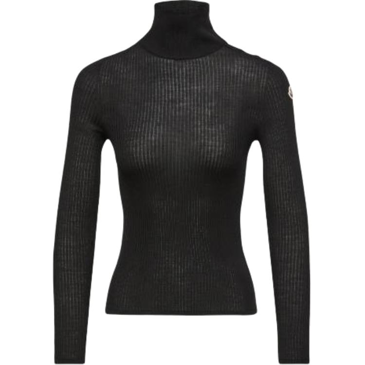 Moncler Slim Fit Warm High Neck Knitted Long Sleeve Sweater Women sweater L20939F00001M1180999