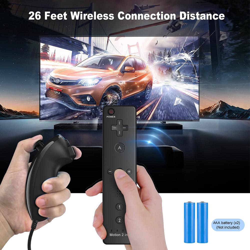 Remote Controller and Nunchuck for Wii/Wii U with Silicone Case and Wrist Strap