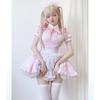 Süßes Lolita Dienstmädchenkleid Cosplay Kostüm Anime Mädchen Outfit Rosa S-4XL 2026