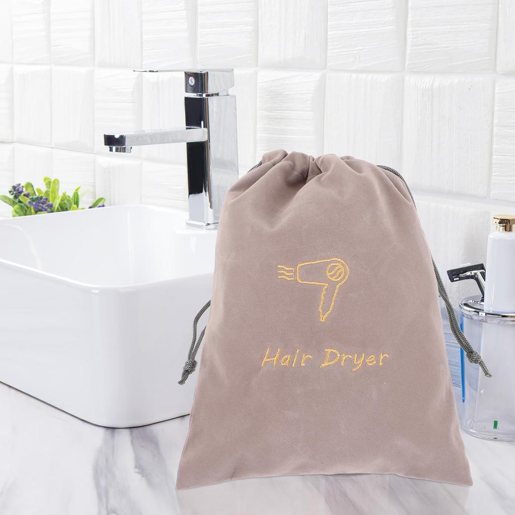 FRCOLOR Hair Dryer Portable Drawstring Fabric Travel Storage 23x9 Inches Bag, Pouch, Lightweight,