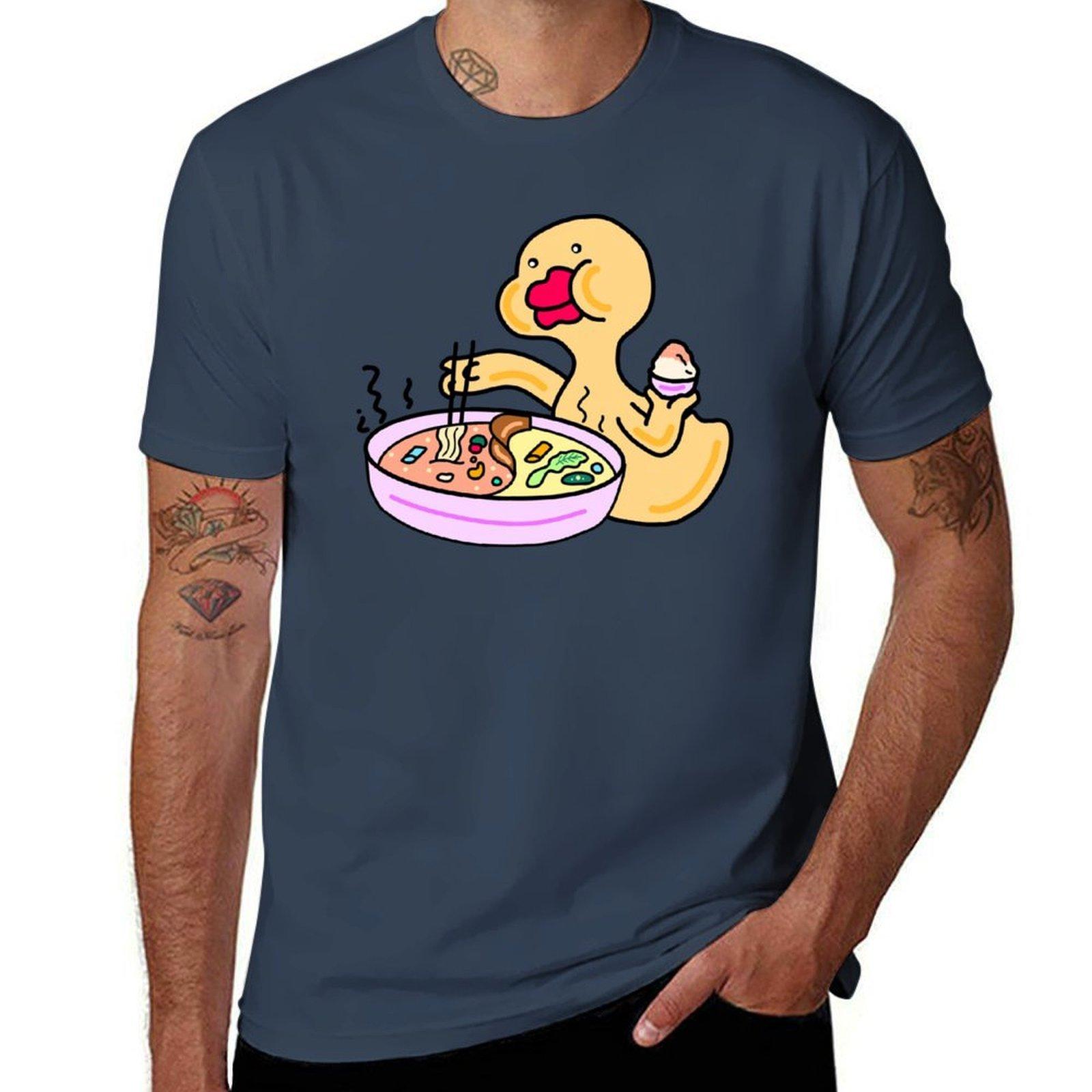 Quacky Raunisex Noodle Bowl Tshirt Casual Light Summer Short Sleeve Top S