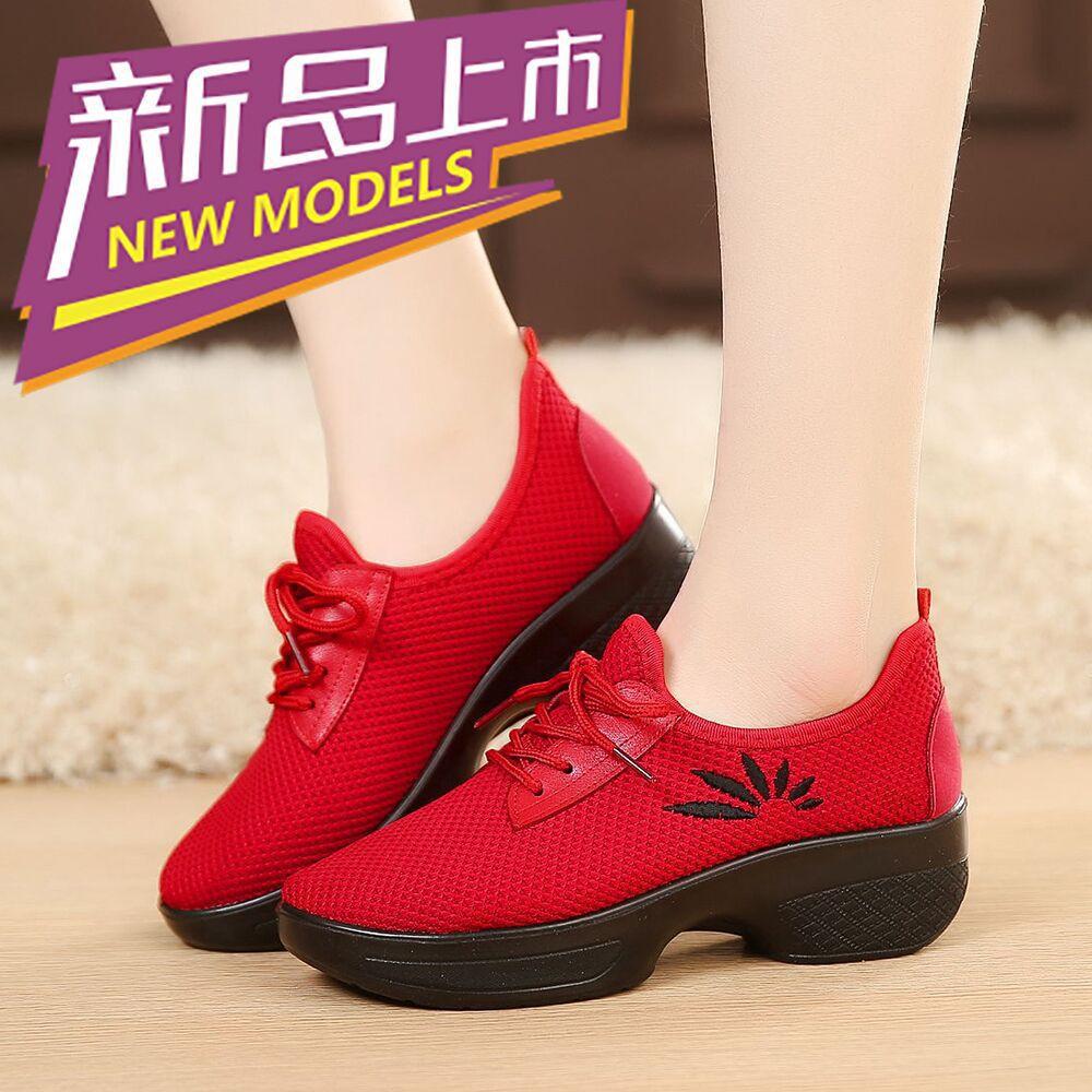 

New women s casual shoes square dancing shoes polyurethane sole lightweight 35 червоний
