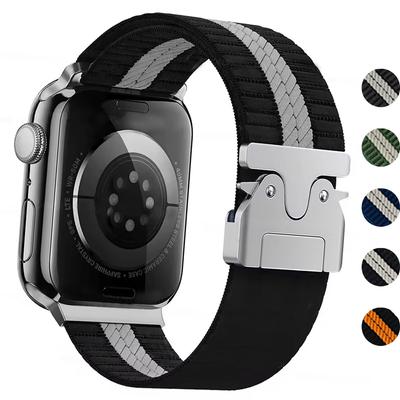 Band for Apple Watch Ultra 2 1 Series 10 9 8 7 6 5 4 SE Parachute Buckle Elastic Nylon Wave Braided Strap Wristband for iWatch