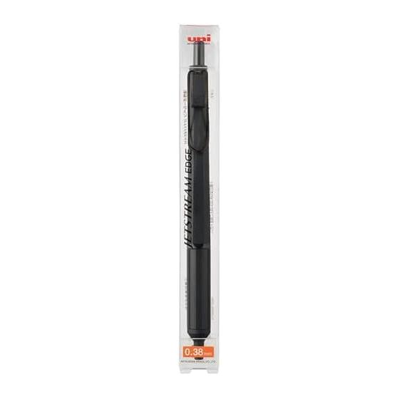 Mitsubishi Pencil Oil-Based Ballpoint Pen Jetstream Edge 0.38 Limited Full Black SXN100338FB Point Tip Body Axis Balancing Functionality and Design