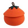 Pumpkin Woven Basket Halloween Pumpkin Basket with Dust-Proof Lid Fall Harvest Decor Home Organization Bin Cute Basket