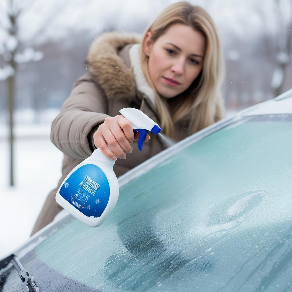 Car Ice Melter Spray 500ml Fast Melting Liquid Car Ice Melt Spray Quick Thaw For Trucks SUVs Auto Vehicle Winter Driving Outdoor