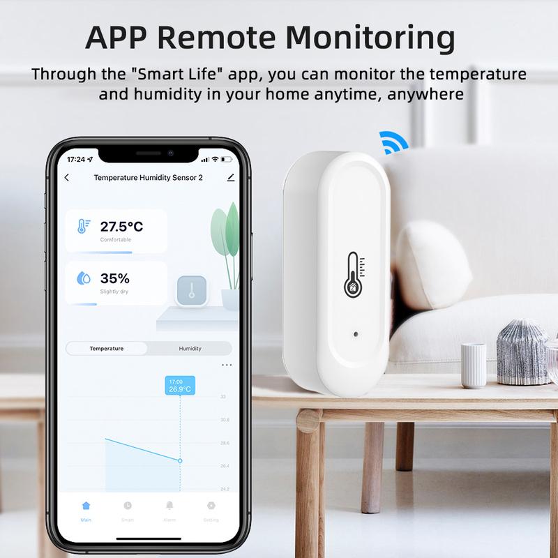Tuya Smart Temperature And Humidity Sensor WiFi/Zigbee IP65 Waterproof Indoor Outdoor Dual-use Compatible With Alexa Google Home