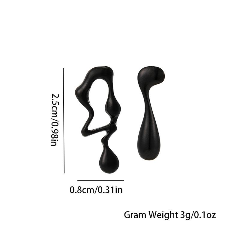 European and American jewelry liquid irregular geometric stud earrings sweet and cool personality design sense simple alloy water drop earrings