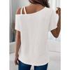 Short-sleeved Solid Tops for Women Summer New Styles Versatile Off-shoulder Knitted Women's Clothing
