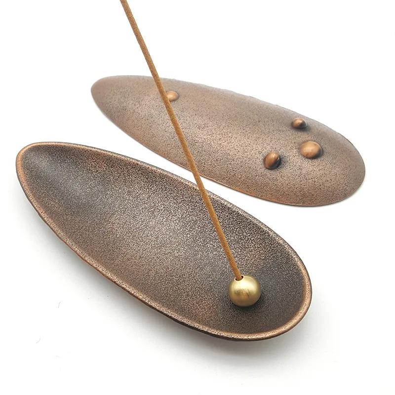 1x Japanese Style Alloy Incense Holder for Sandalwood Incense Sticks Zen Household Incense Burner Metal Home Fragrance Products