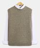 Topboy Regular Fit Mesh Knit Vest Brown