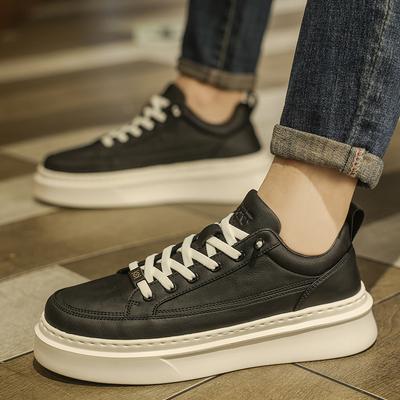 Leather New Retro Style Men's Shoes Trendy One-pedal Non-slip Wear-resistant Board Shoes Solid Color Light Casual Shoes