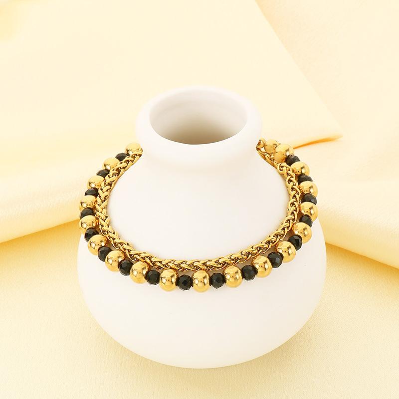 Kalen European Stainless Steel Beaded Multi-layer Stackable Bracelet INS Stylish Chain Jewelry Women