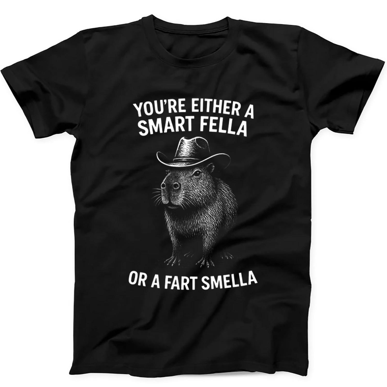 

Capybara Smart Fella Or Fart Smella Best Seller Funny Gift Black Tee T Shirt 435 5XL різнокольоровий