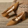 Retro French Single Shoes Women's New Versatile Pointed Heel Mary Jane Women's Shoes Thick Heel Summer High Heels for Ladies