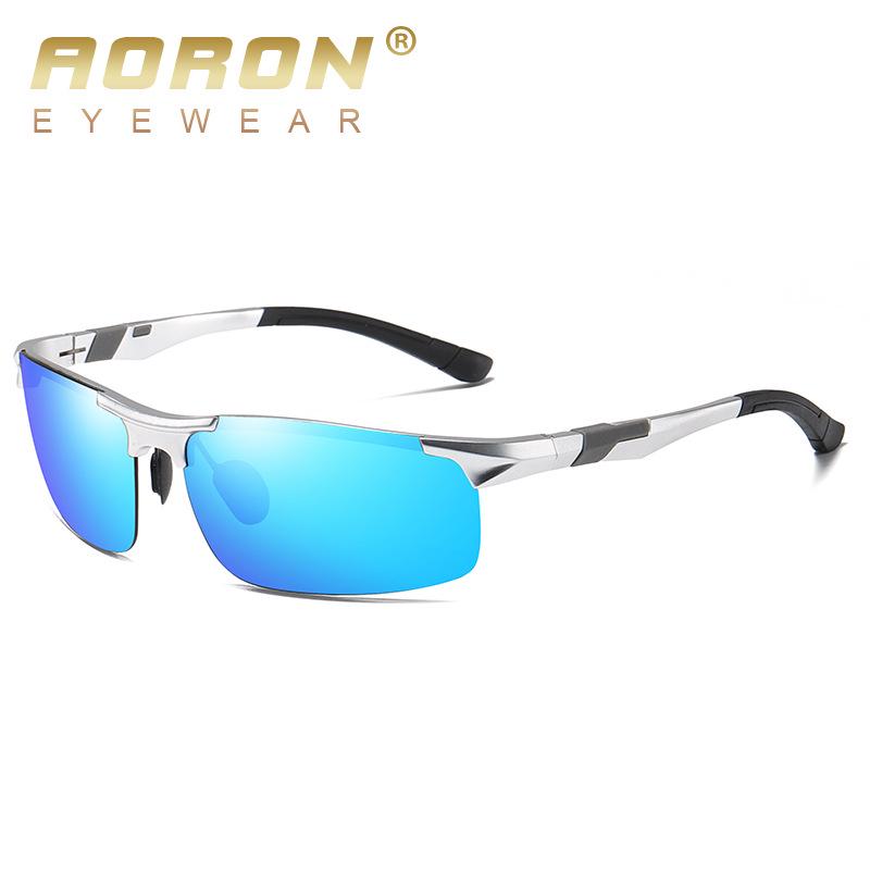 aoron Mote Polariserte Solbriller Vintage Legering Solbriller Retro Luksus Aluminiumsinnfatning Goggles for Menn