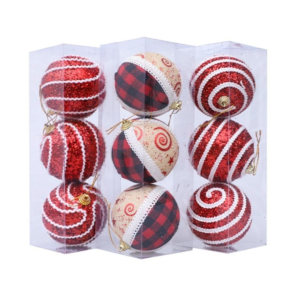 3PCS Foam Christmas Ball Pendant 6cm Christmas Supplies New Xmas Tree Ornament  Christmas