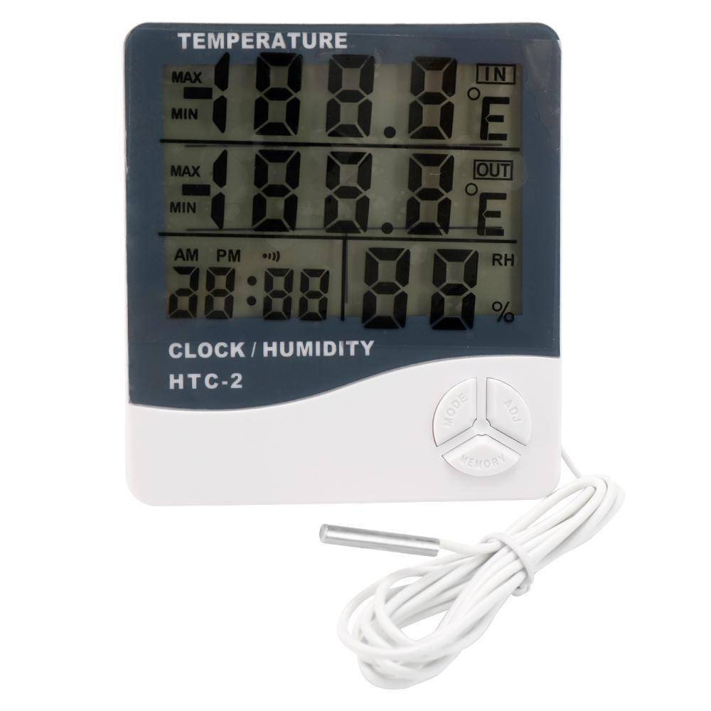 Indoor and Outdoor Large Screen Digital Display Temperature and Humidity Meter Time Calendar Alarm