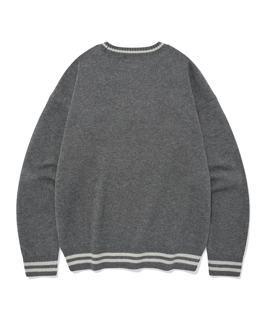 COVERNAT Big C Logo Crewneck Knit Melange Gray