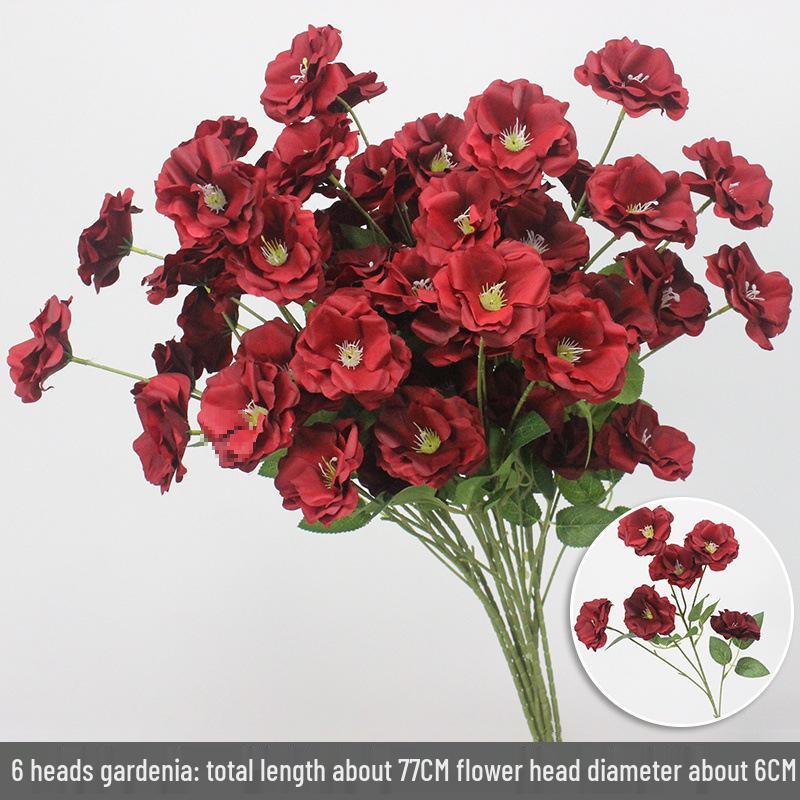 10-Piece Burgundy Floral Décor Set: Red-Toned Artificial Flowers, Mat, Aisle Runner, Wedding Decoration