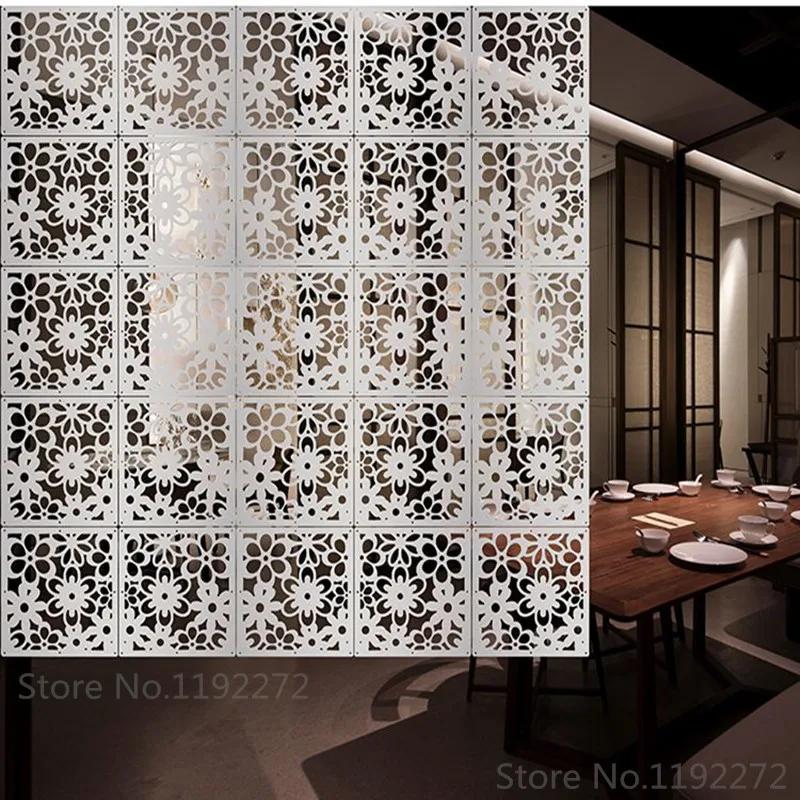 6pieces Modern Simple A Living Room Hanging Folding Screen Hollow White Dining Room Partition The Entrance Curtain Biombo