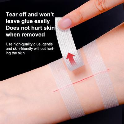Bandes de pansement médical stérile - 3/5 Pièces 7.5/10cm Bandes adhésives de fermeture de plaie sans points de suture pour la réparation de la peau Sutures chirurgicales