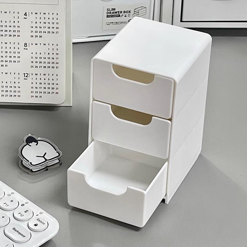 Mini Desktop Drawer Organizer - Tabletop Stationery & Sundries Storage Box