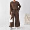 Autumn/Winter Solid Color Textured Casual Women's Loose Two-piece Suit Set