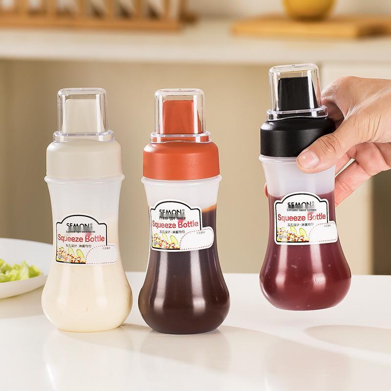 Single-Hole and Five-Hole Squeeze Condiment Bottle for Sauces and Salads