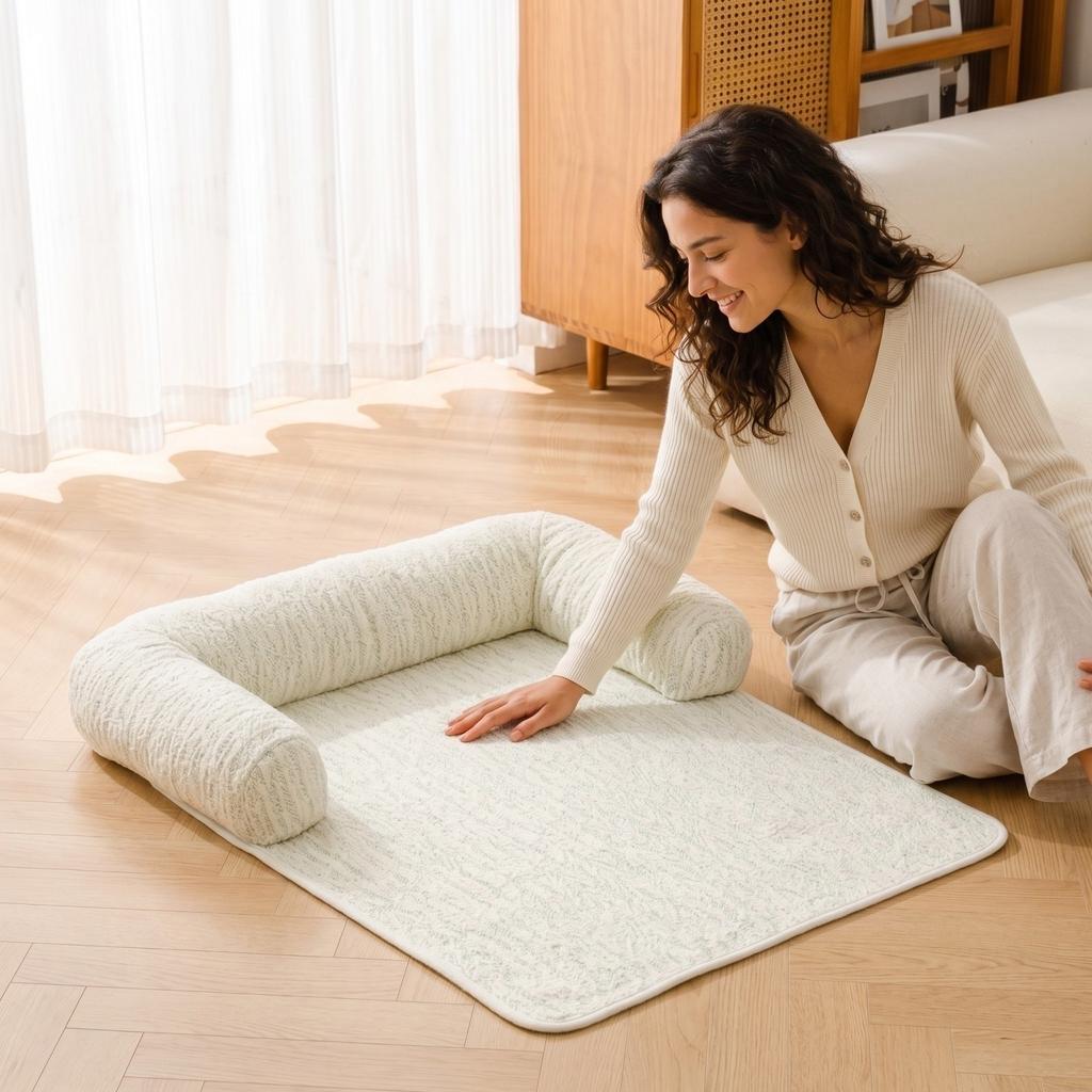 Pet Sofa Pad Non- for Dogs Cats Couch Protector - Cream