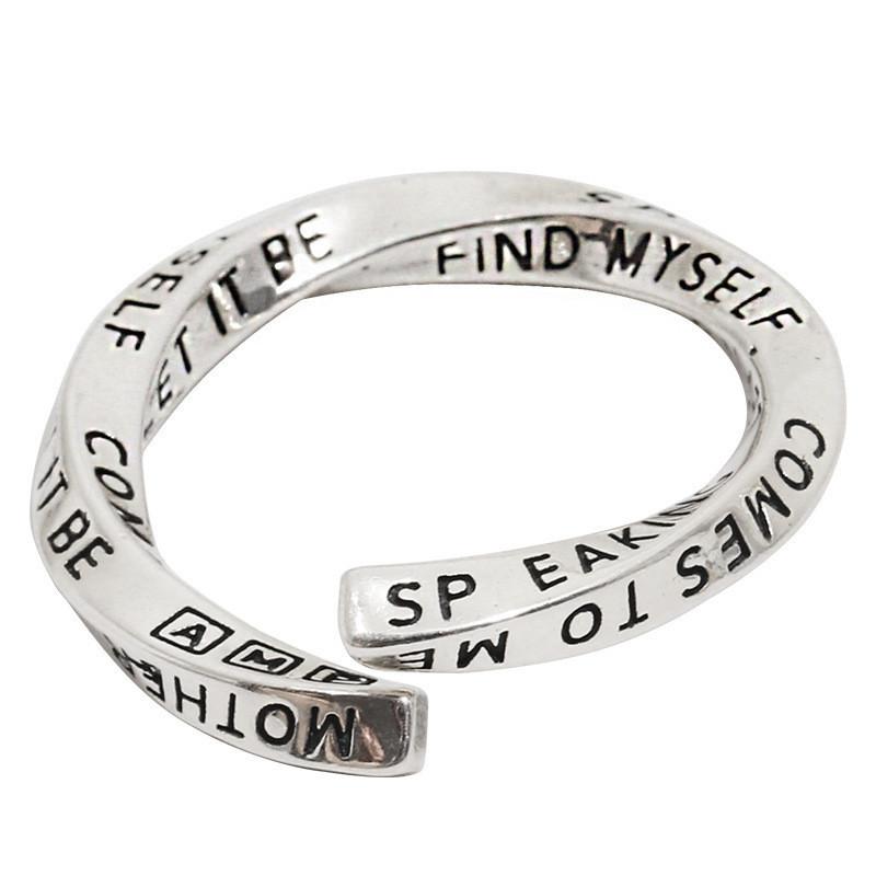 Contemporary S925 Silver Open Mobius Ring For Ladies Artistic Geometric Adjustable Design