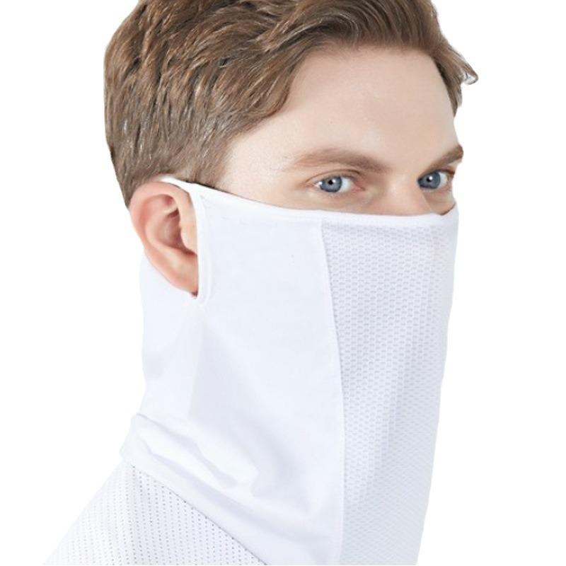 

Outdoor Ice Silk Sun Protection Face Mask - Breathable Earloop Neck Gaiter for Golf, Cycling, and More One size білий
