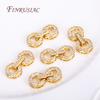 11X24mm 18K Gold Plated Inlaid Zircon Round Fastener Connector Clasps For Bracelet Necklace Making,DIY Pearls Jewelry Fittings