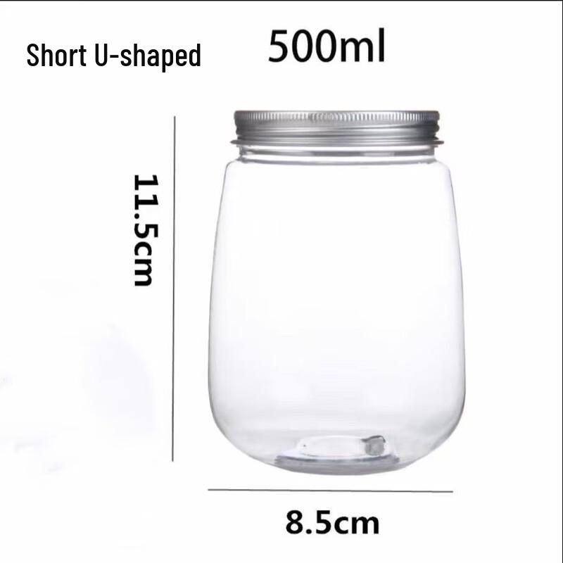 500ml Disposable U-Shaped Milk Tea Cups Set (200 Count)