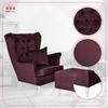 Gaja Wing Chair with Footrest Scandinavian Family Meble Burgundy Velvet
