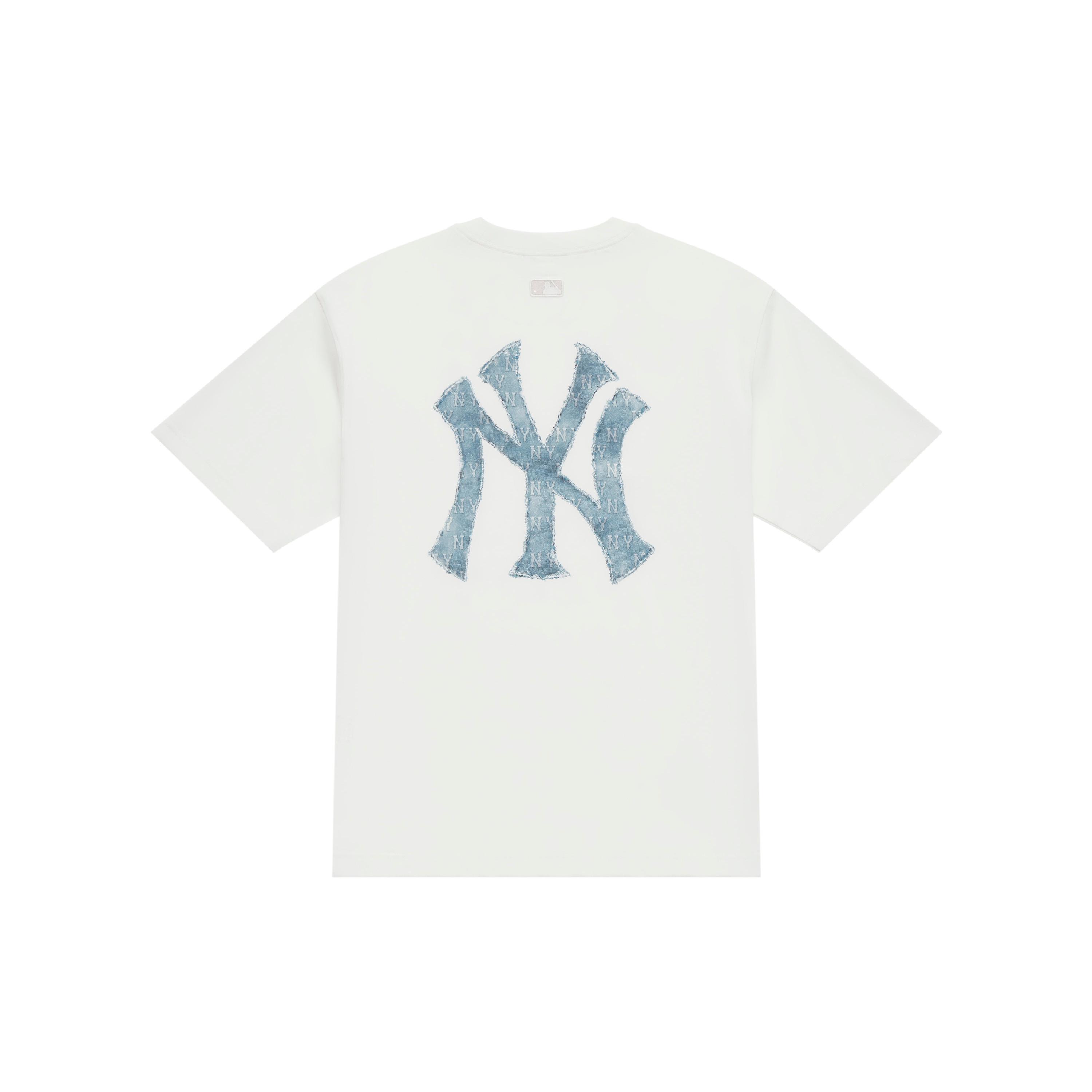MLB MONOGRAM SS25 T Shirt Unisex White 3ATSM0953-50IVS XL
