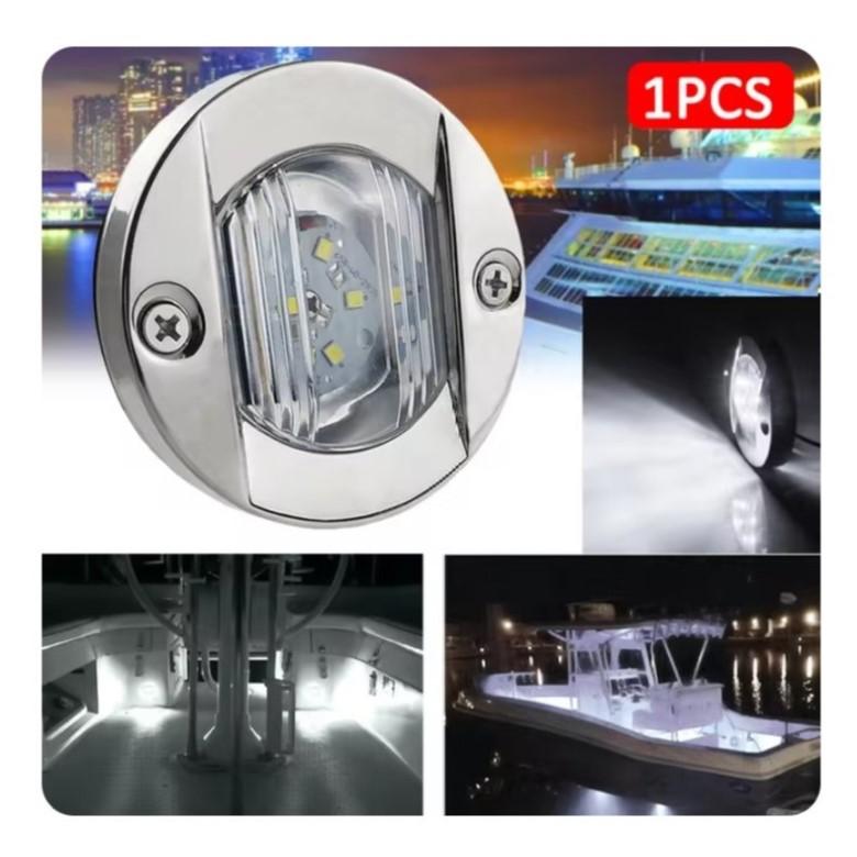 1-4pcs Blue+White Marine Boat LED Deck Courtesy Lights Waterproof Stern Transom Lamp