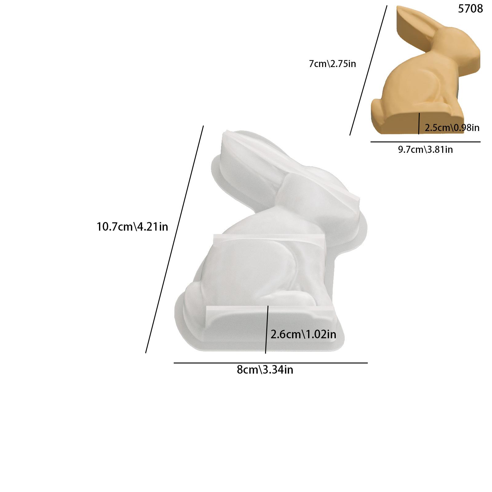 3D форма кролика Силиконовая Силиконовая форма для поделок Силиконовая форма пасхального кролика Легкая Для ароматических свечей Домашний декор Подарок