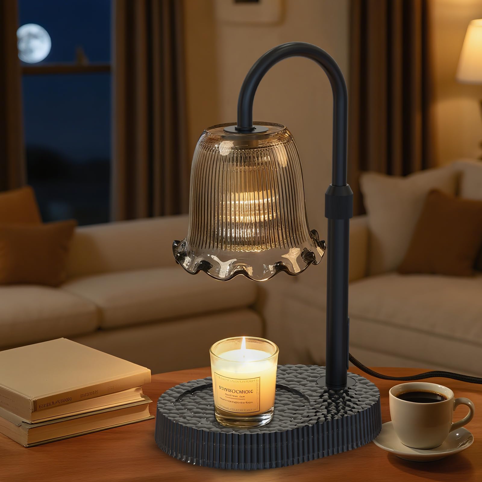 

Лампа-подставка для подогрева свечей с регулировкой высоты - 4 уровня яркости, функция таймера, стильный дизайн, черный (Доступны несколько цветов)