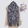 Soft Leopard Print Thickened Scarf Winter Shawl Lightweight Polyester Neckerchief Shawl For Women And Girls