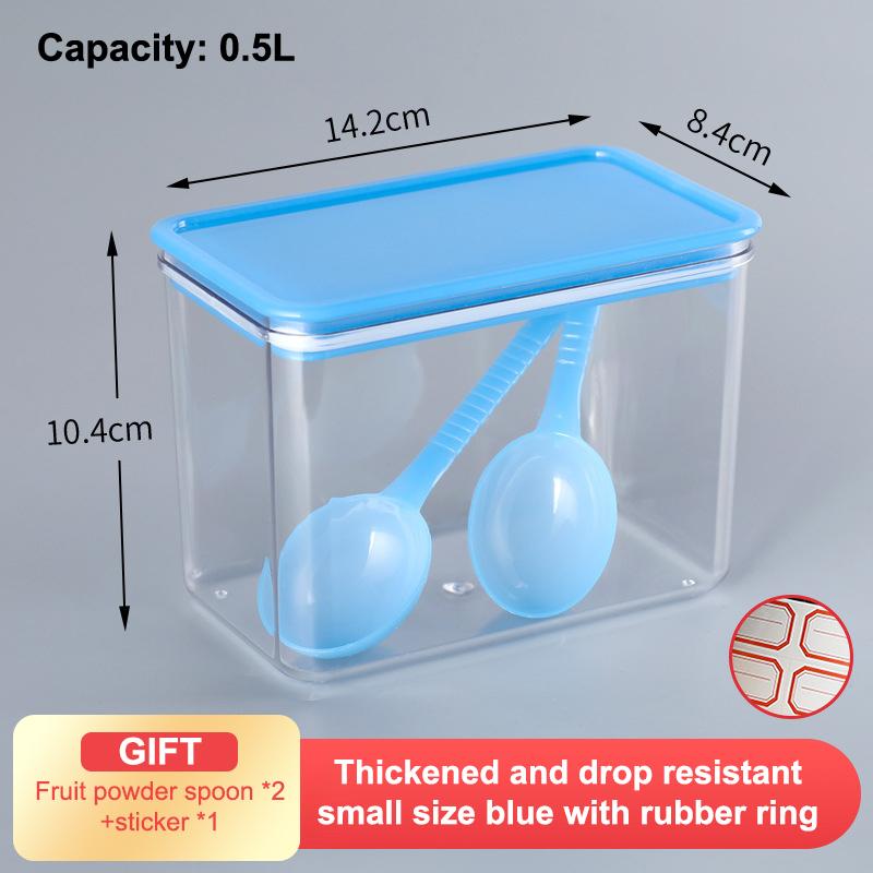 Airtight Food Storage Coffee Powder Container Witith Spoon For Milk Tea Shop Transparent Kitchen Organizer Spice Soybean Storage